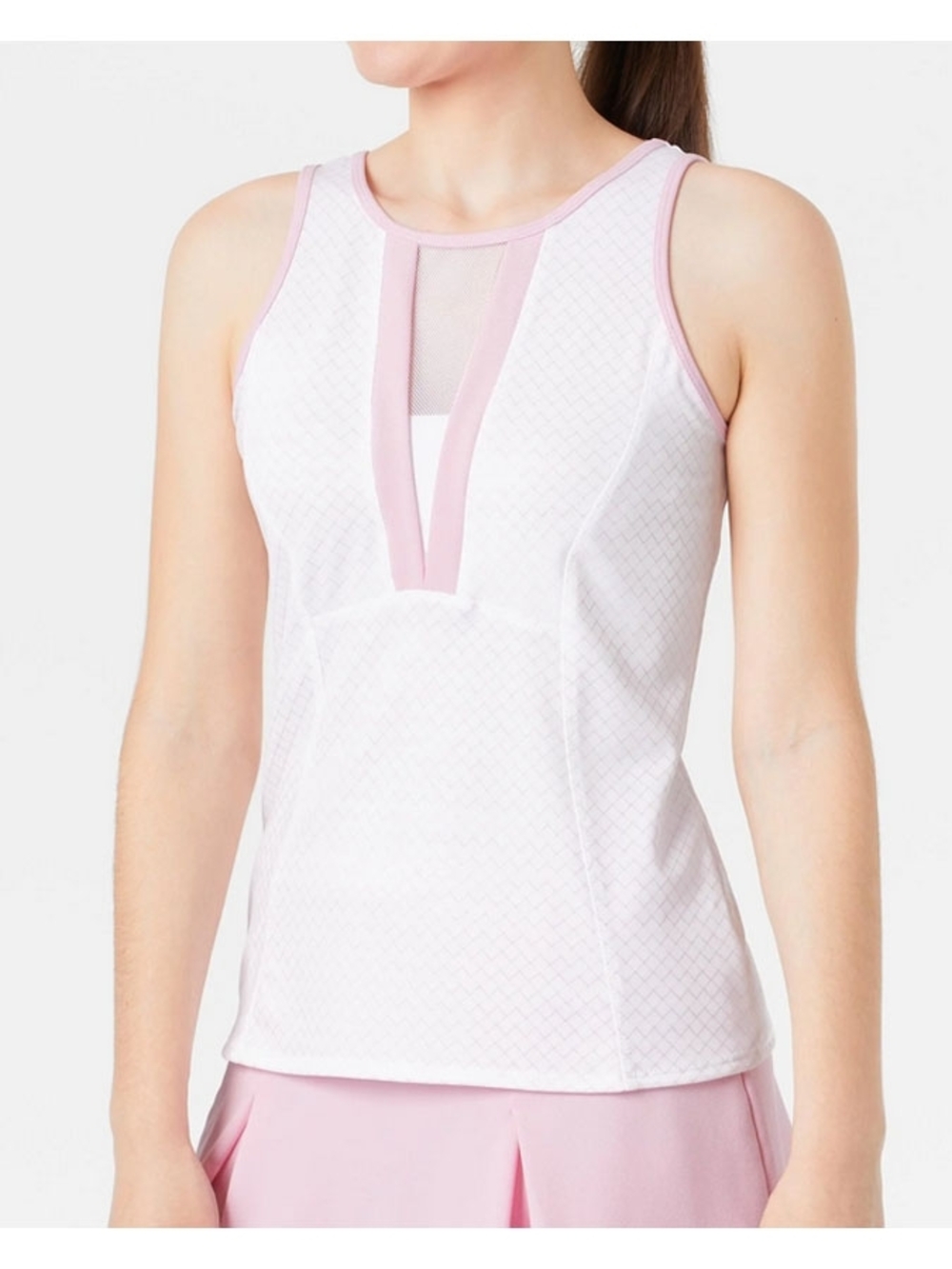 Lucky In Love Tennis Mesh Inset Tank Top - Pink